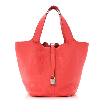 Hermes Taurillon Clemence Picotin Lock 26 GM Bougainvillea 1 of 12