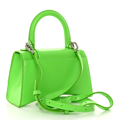 Balenciaga Shiny Box Calfskin Hourglass Top Handle Bag XS Acid Green 3 of 11