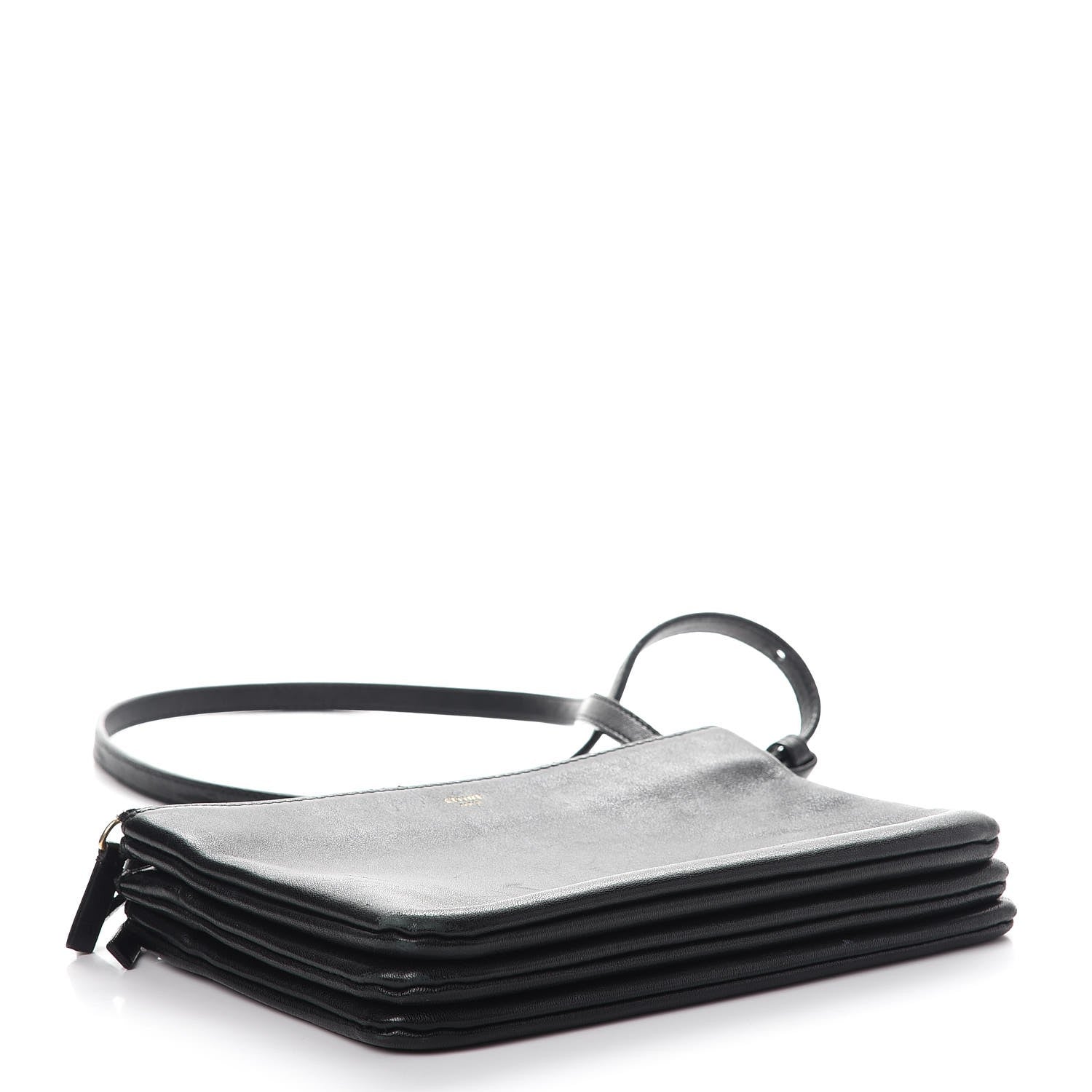 Celine Lambskin Small Trio Crossbody Bag Black 4 of 18