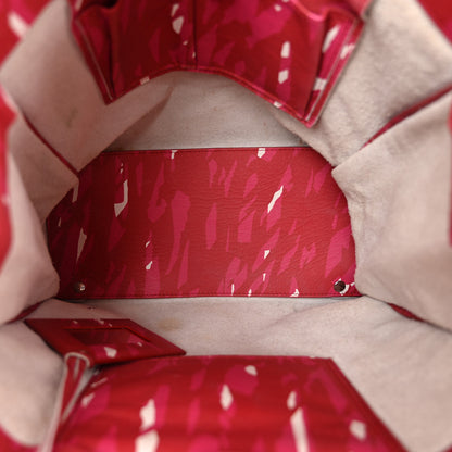 Balenciaga Supple Calfskin Printed Papier A5 Zip Around Tote Red Pink White 6 of 13