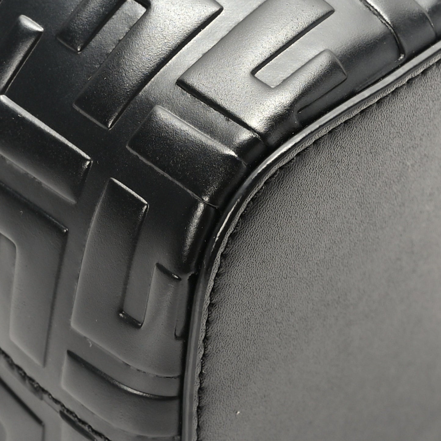 Vitello Liberty F is Fendi FF 1974 Embossed Mini Mon Tresor Bucket Bag Black