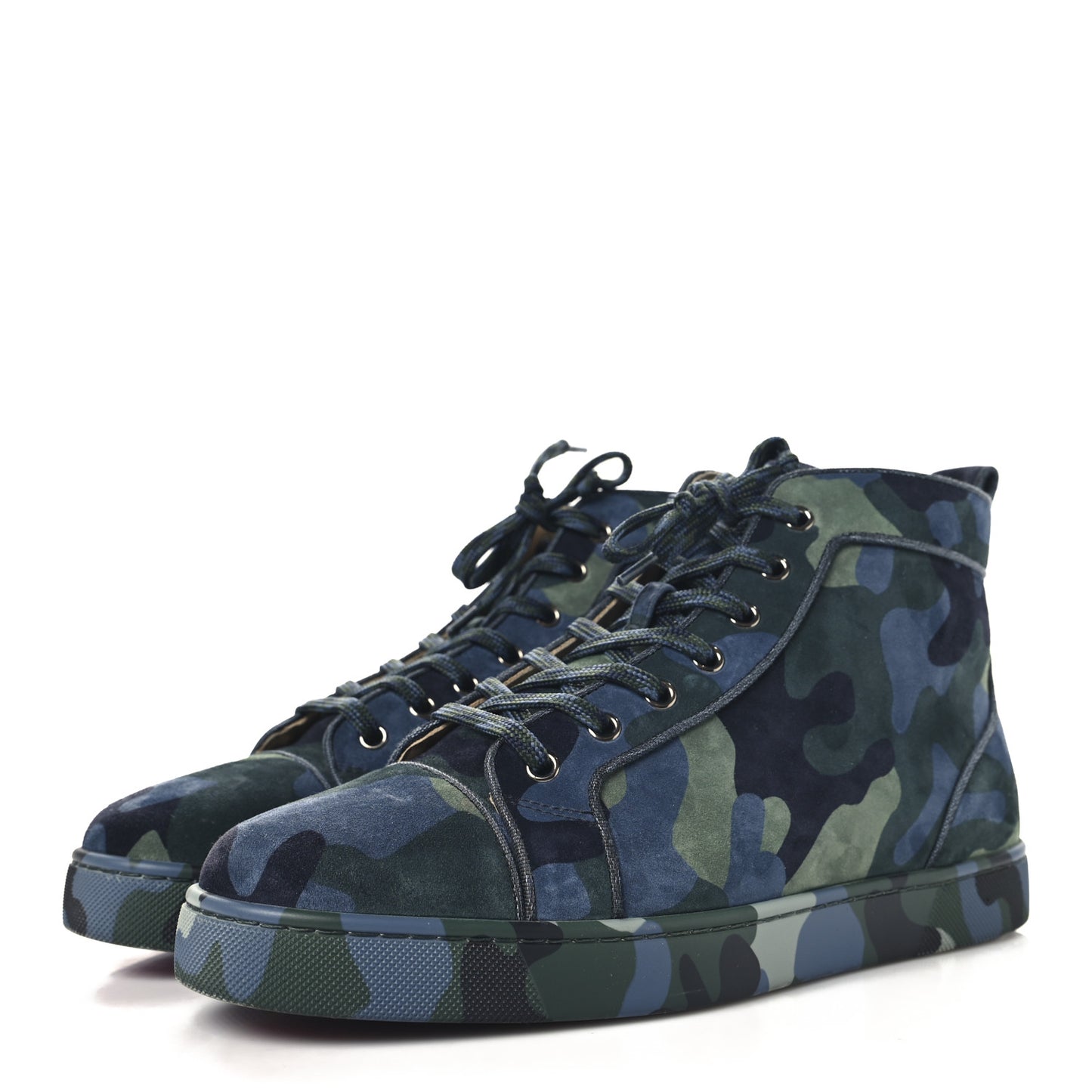 Veau Velours Camouflage Louis Orlato High Top Sneakers 43 Multi