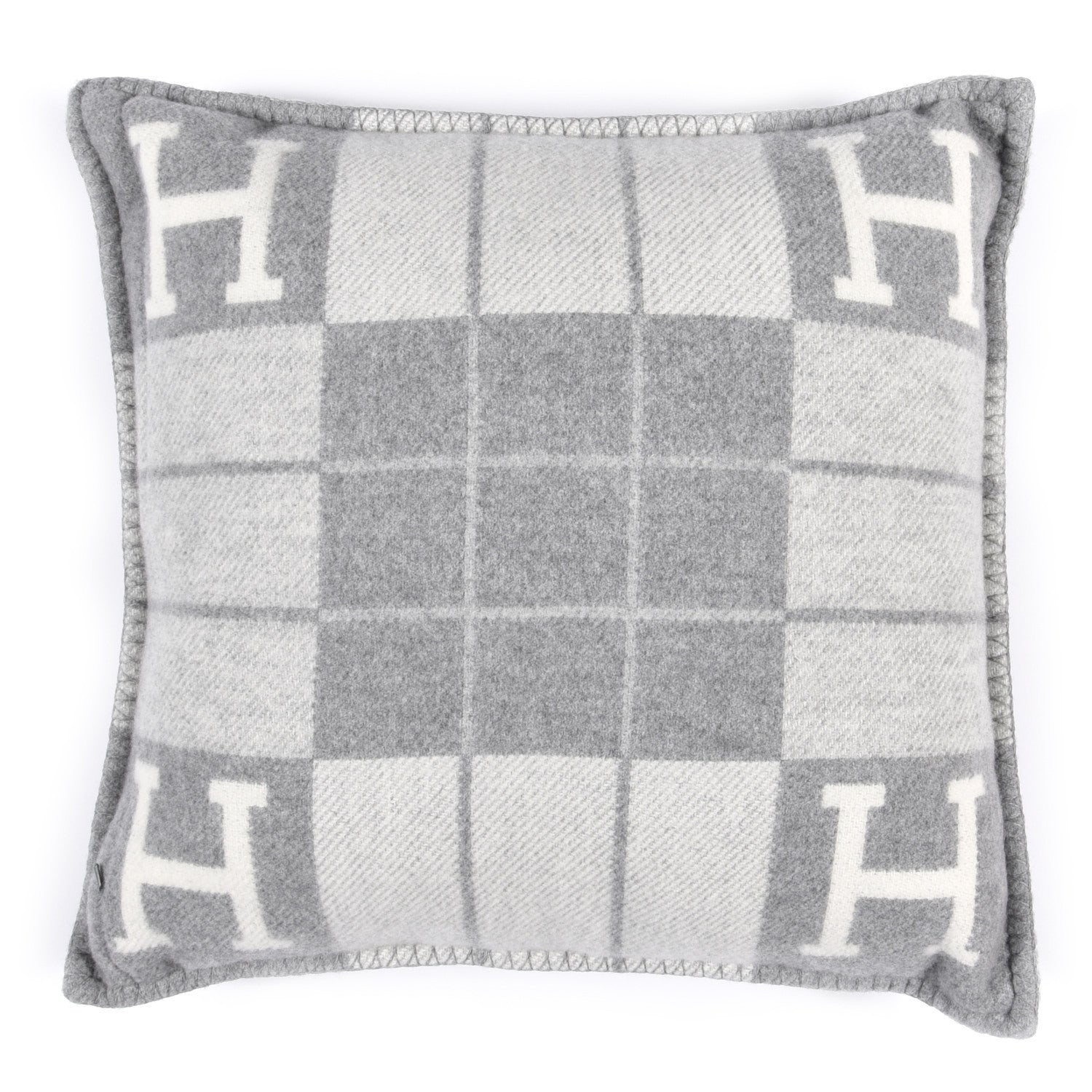 Hermes Wool Cashmere Avalon III Pillow PM Ecru Gris Clair 2 of 4
