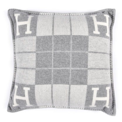 Hermes Wool Cashmere Avalon III Pillow PM Ecru Gris Clair 2 of 4