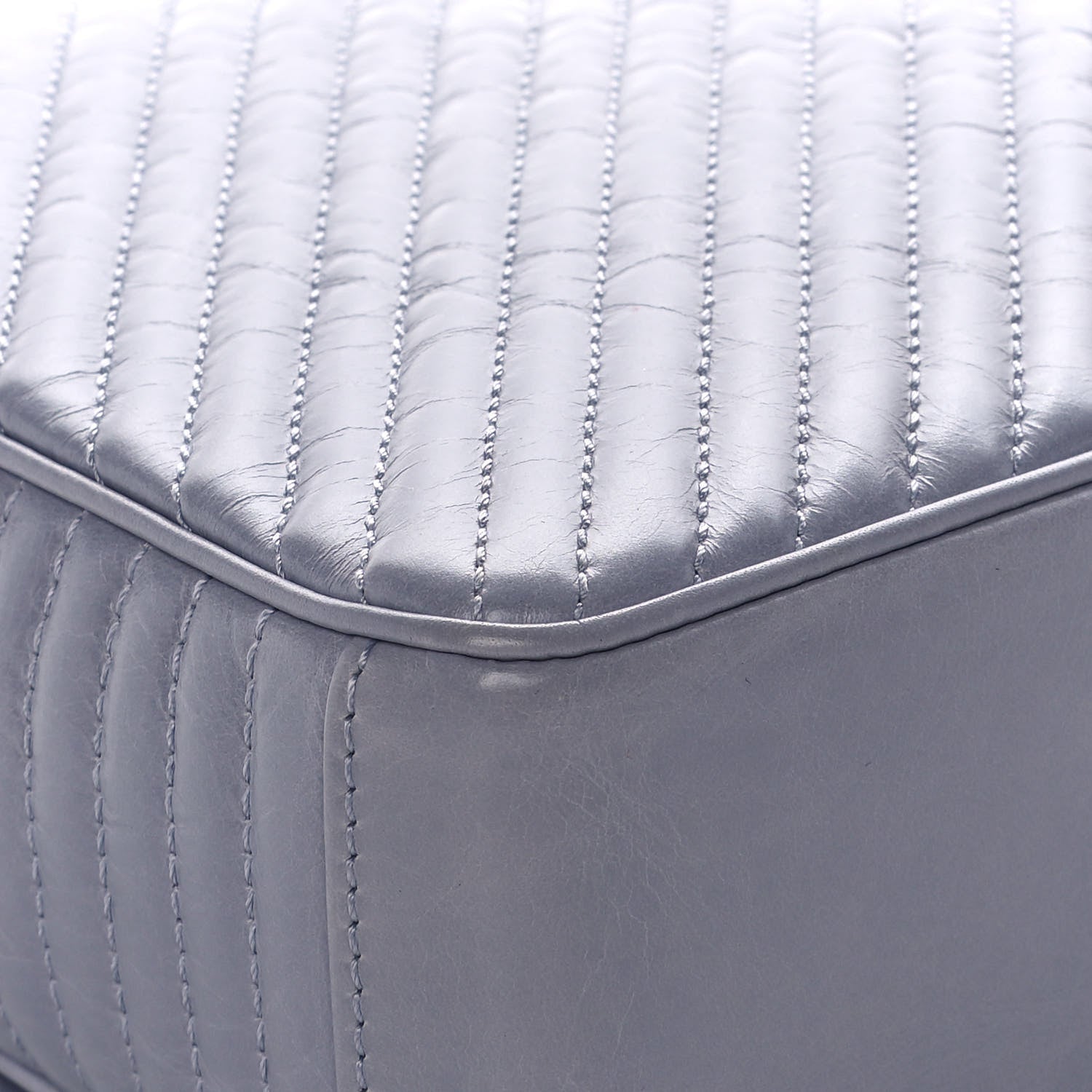 Chanel Glazed Calfskin Quilted Medium Coco Boy Flap Light Grey 7 of 13