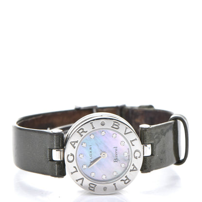 Bulgari Stainless Steel Calfskin Diamond Blue Mother of Pearl 22mm B.Zero1 Quartz Watch 3 of 12
