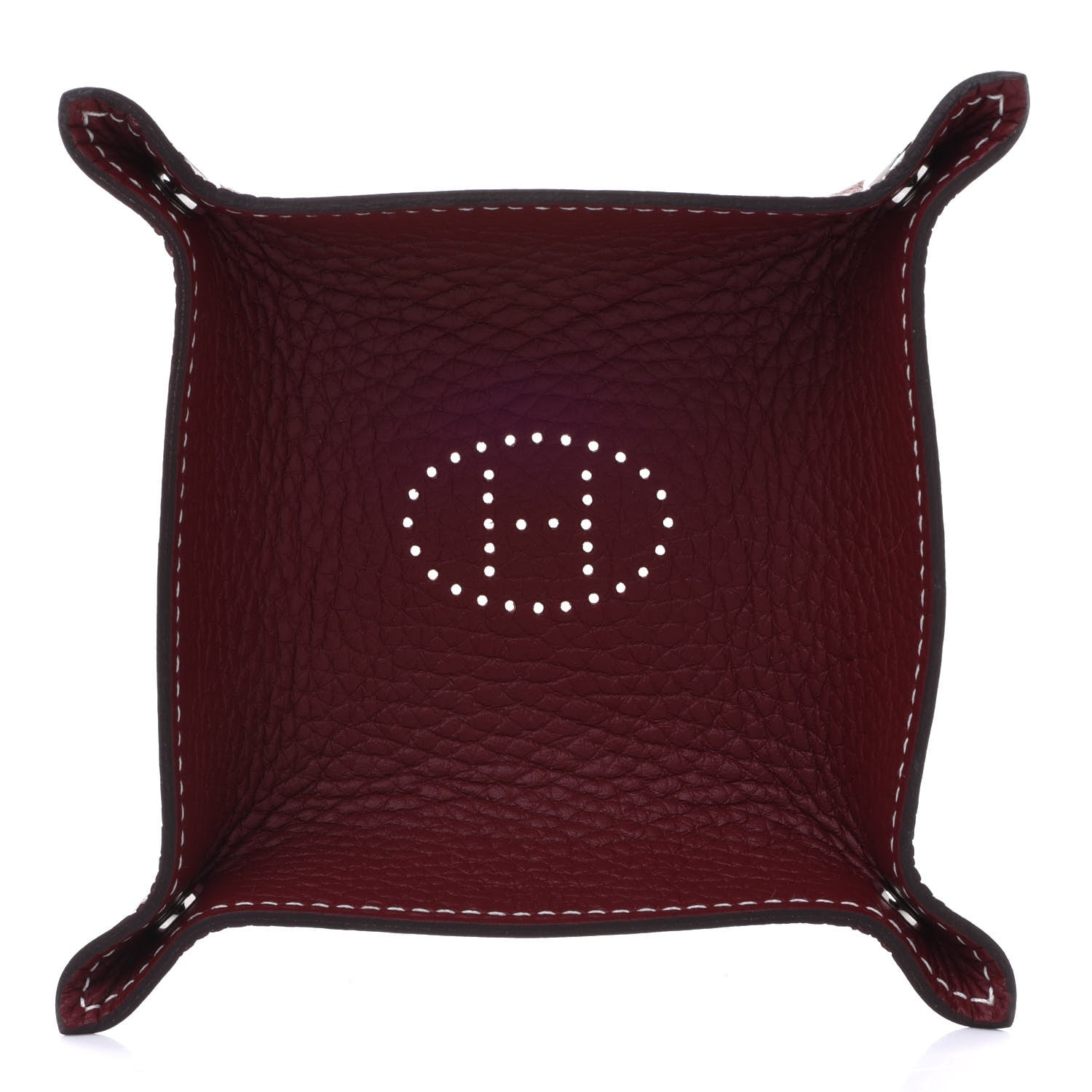 Hermes Taurillon Clemence Mises et Relances Change Tray Rouge H 1 of 10