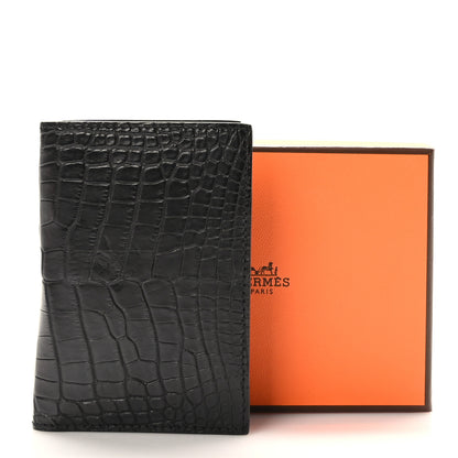 Hermes Matte Alligator MC2 Euclide Card Holder Black 8 of 8