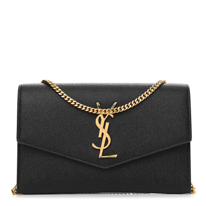 Saint Laurent Grain De Poudre Uptown Chain Wallet Black 3 of 13