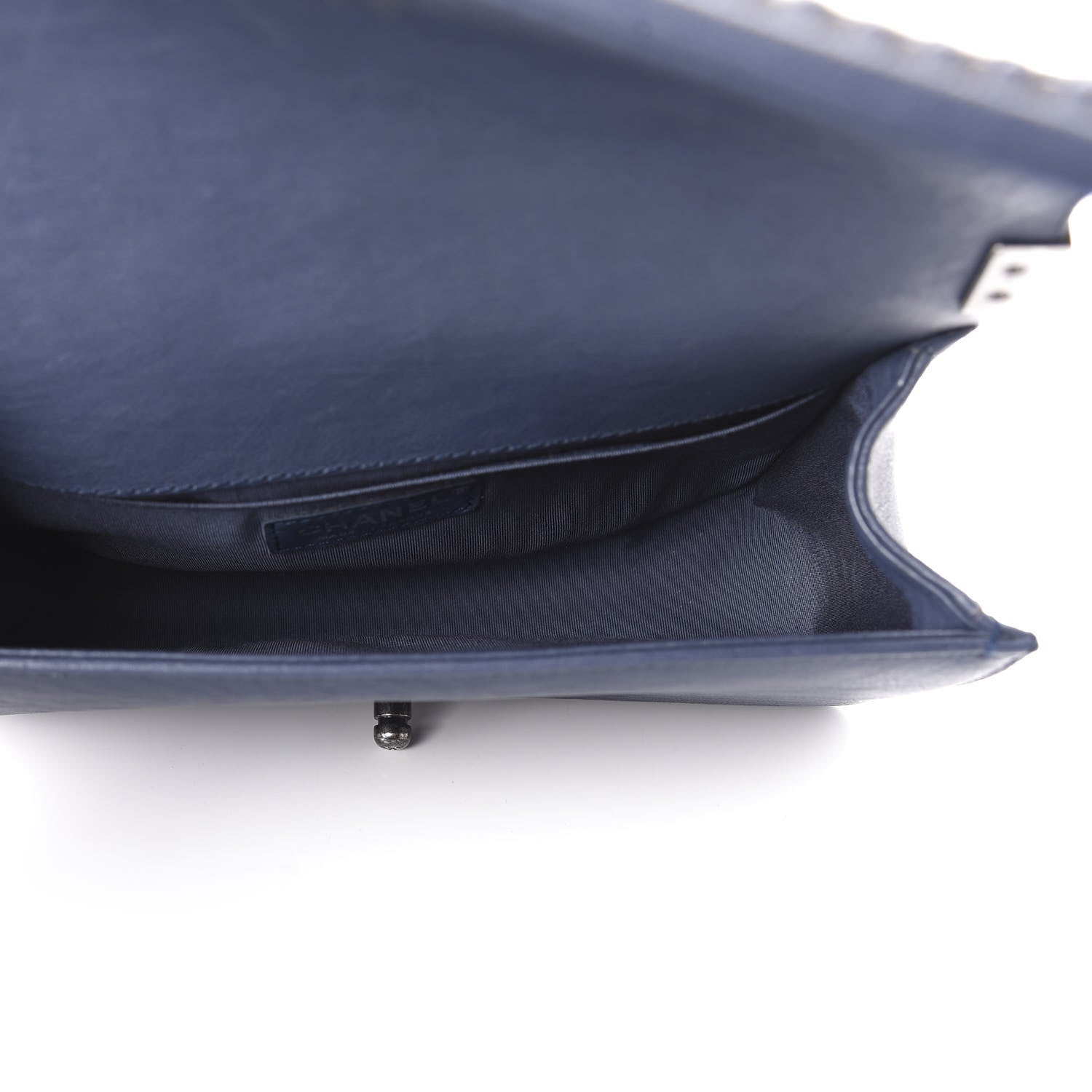 Chanel Calfskin Quilted Medium Top Handle Boy Flap Navy 5 of 10