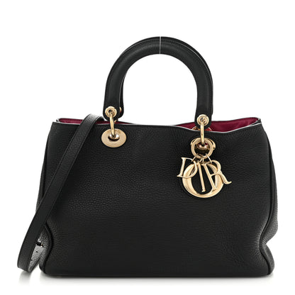 Christian Dior Bullcalf Medium Diorissimo Tote Black Rose Indien 1 of 10