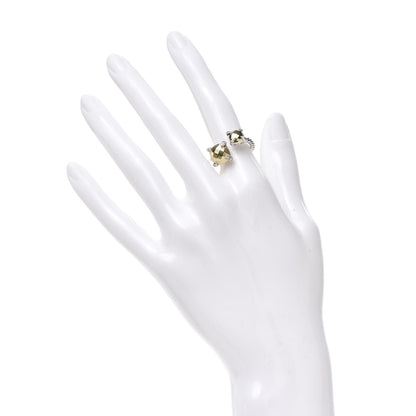 David Yurman Sterling Silver 18K Yellow Gold Diamond Chatelaine Bypass Ring 49 4.75 2 of 5