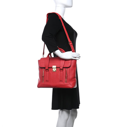 3.1 Phillip Lim Textured Calfskin Medium Pashli Satchel Red 2 of 9