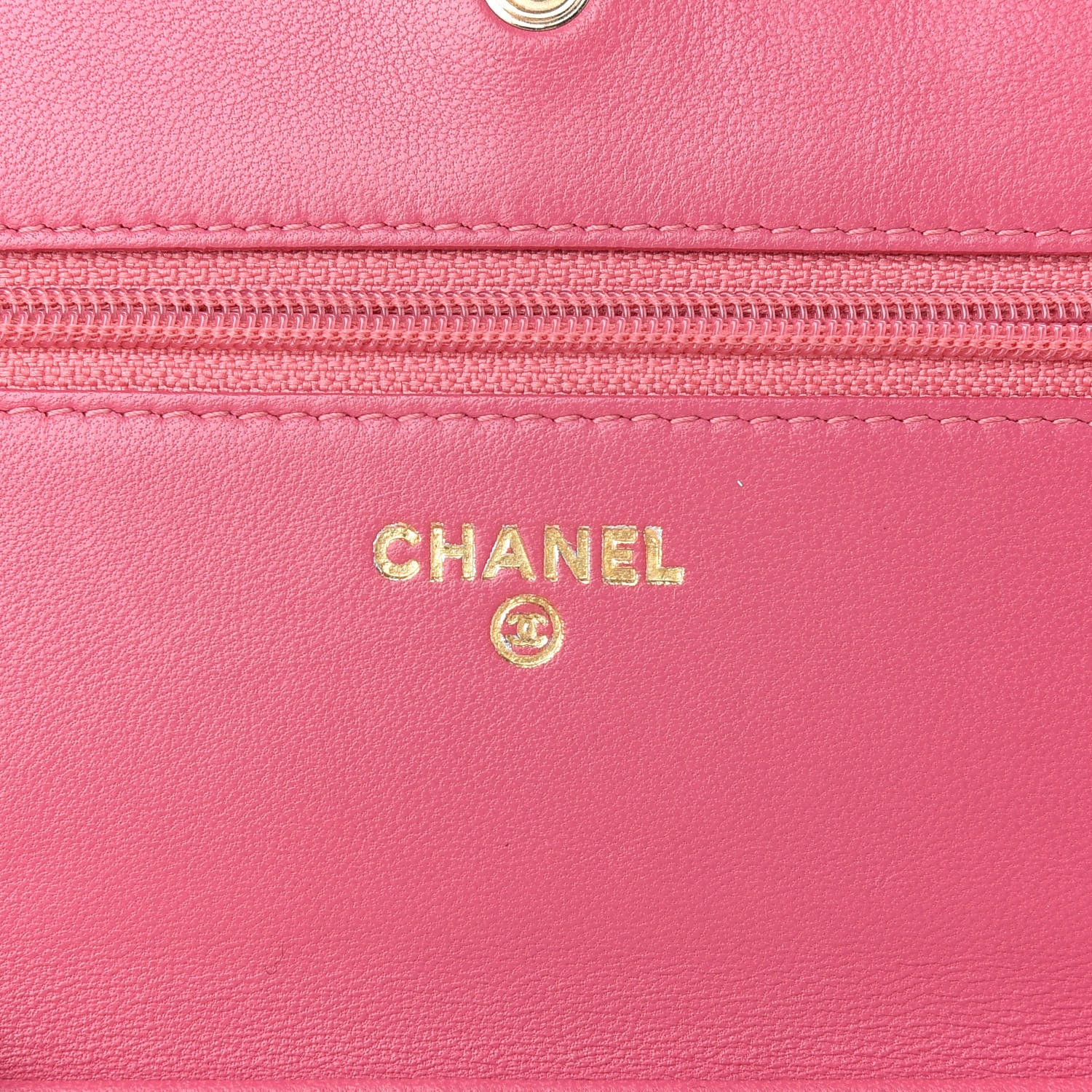 Chanel Lambskin Camellia Embossed Wallet On Chain WOC Pink 6 of 10