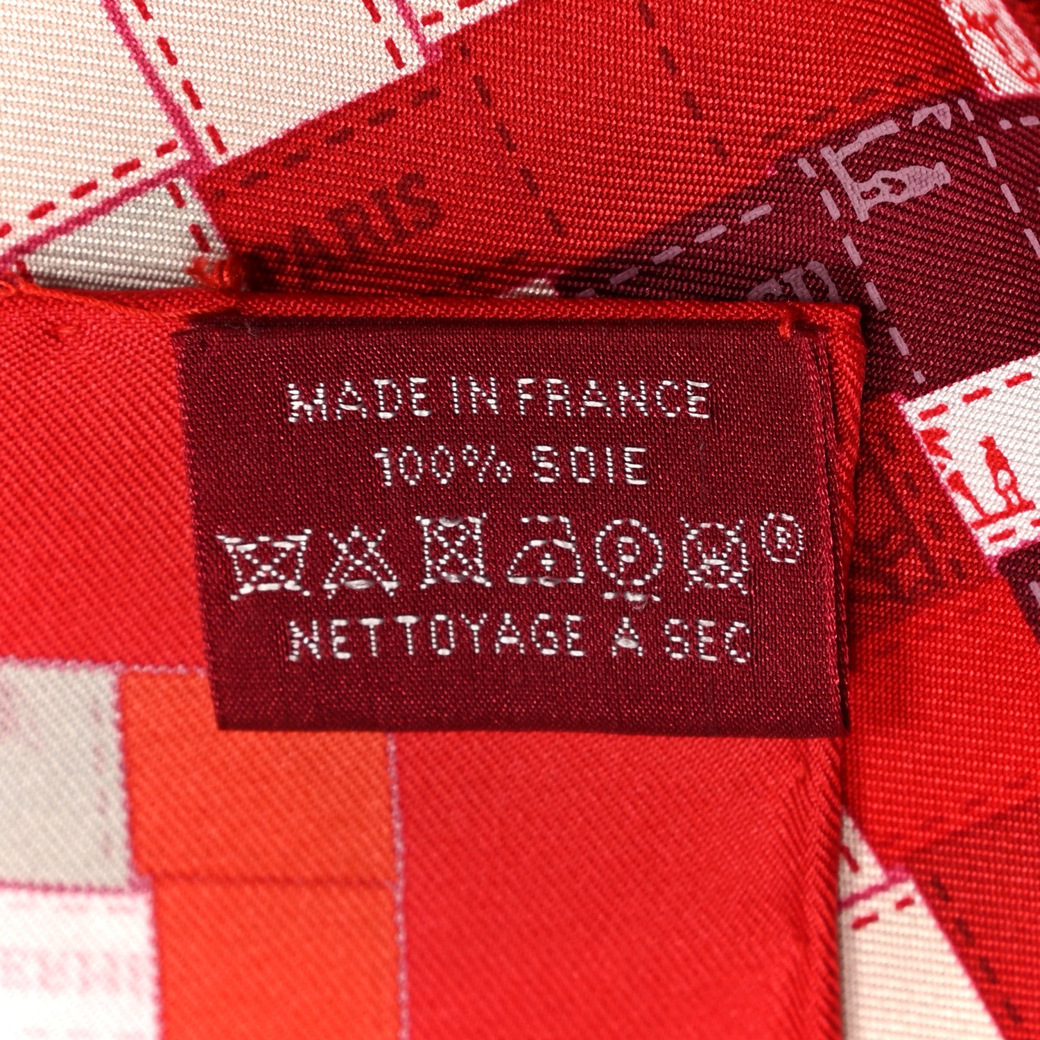 Hermes Silk Bolduc Au Carre Scarf 90 Rouge Bordeaux Gris 3 of 5