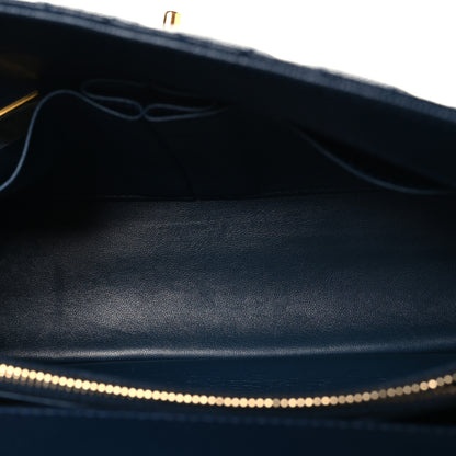 Chanel Caviar Lizard Embossed Quilted Small Coco Handle Flap Navy Blue 5 of 10