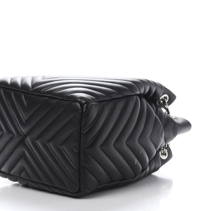 Chanel Lambskin Chevron Small Urban Spirit Drawstring Bag Black 8 of 10