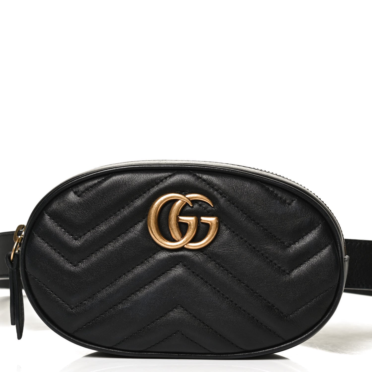 Gucci Calfskin Matelasse GG Marmont Belt Bag 95 38 Black 9 of 13