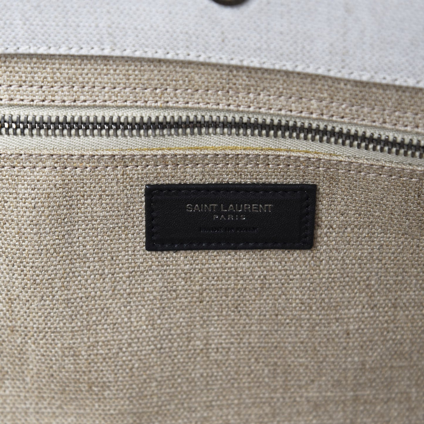 Linen Calfskin Rive Gauche Tote Optic White