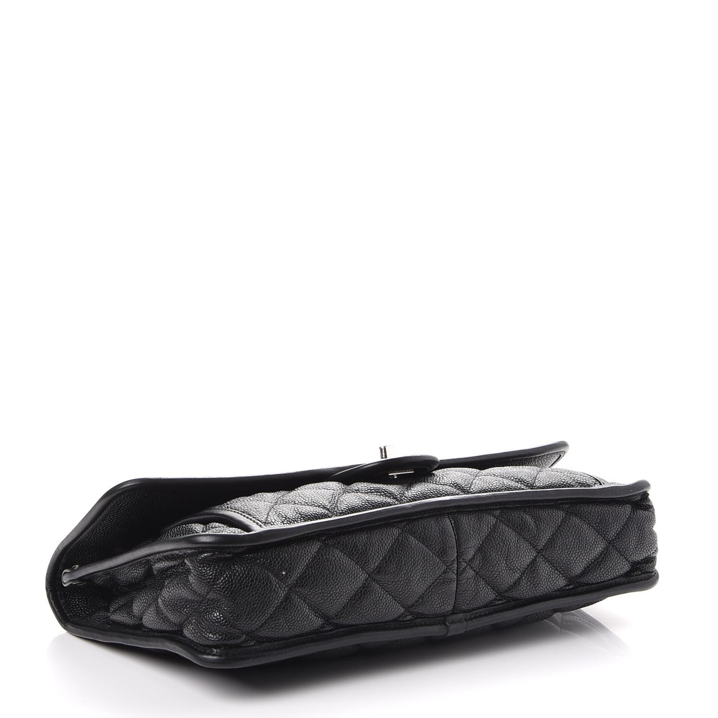 Caviar Quilted Large French Riviera Flap Black