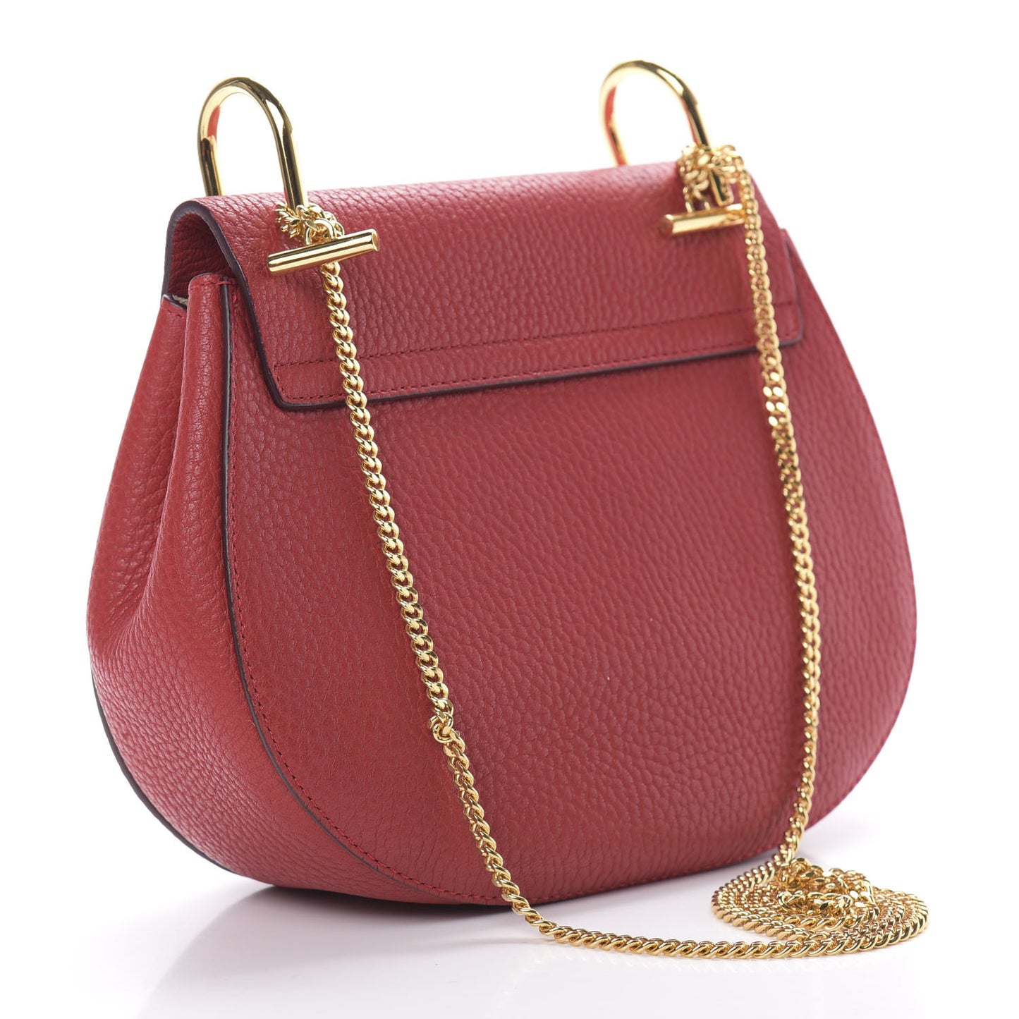 Grained Lambskin Drew Shoulder Bag Plaid Red