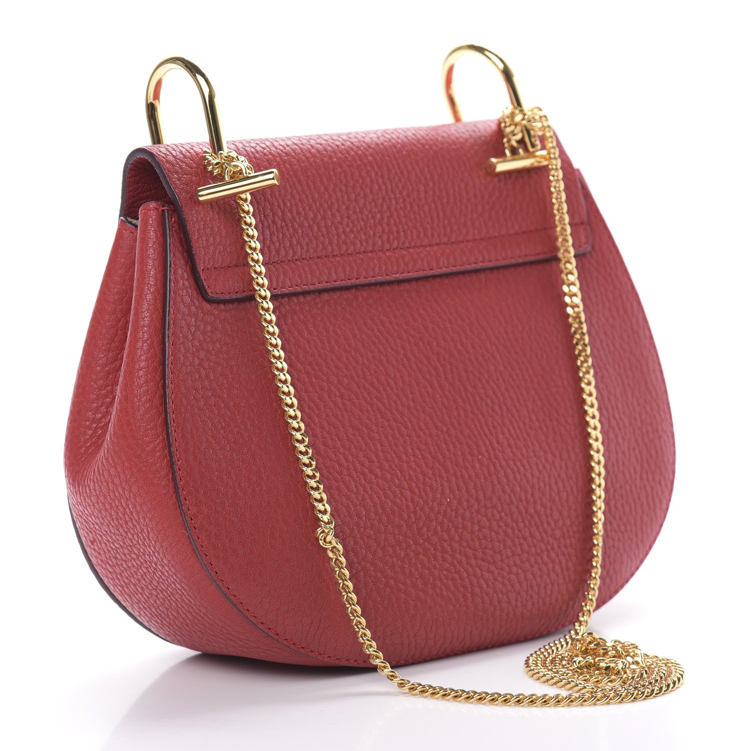 Chloe Grained Lambskin Drew Shoulder Bag Plaid Red 3 of 10