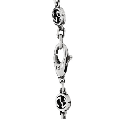 Gucci Sterling Silver Enamel Heart Chain Bracelet Blue 4 of 5