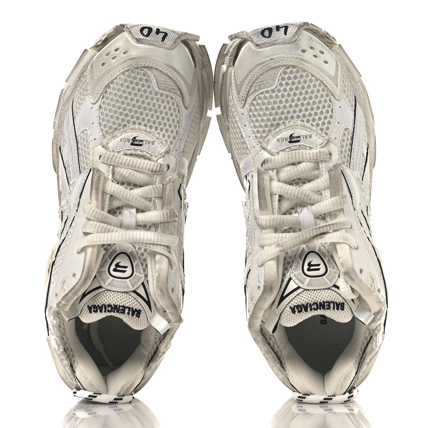 Mesh Rubber Monocolor Womens Runner Sneakers 40 White