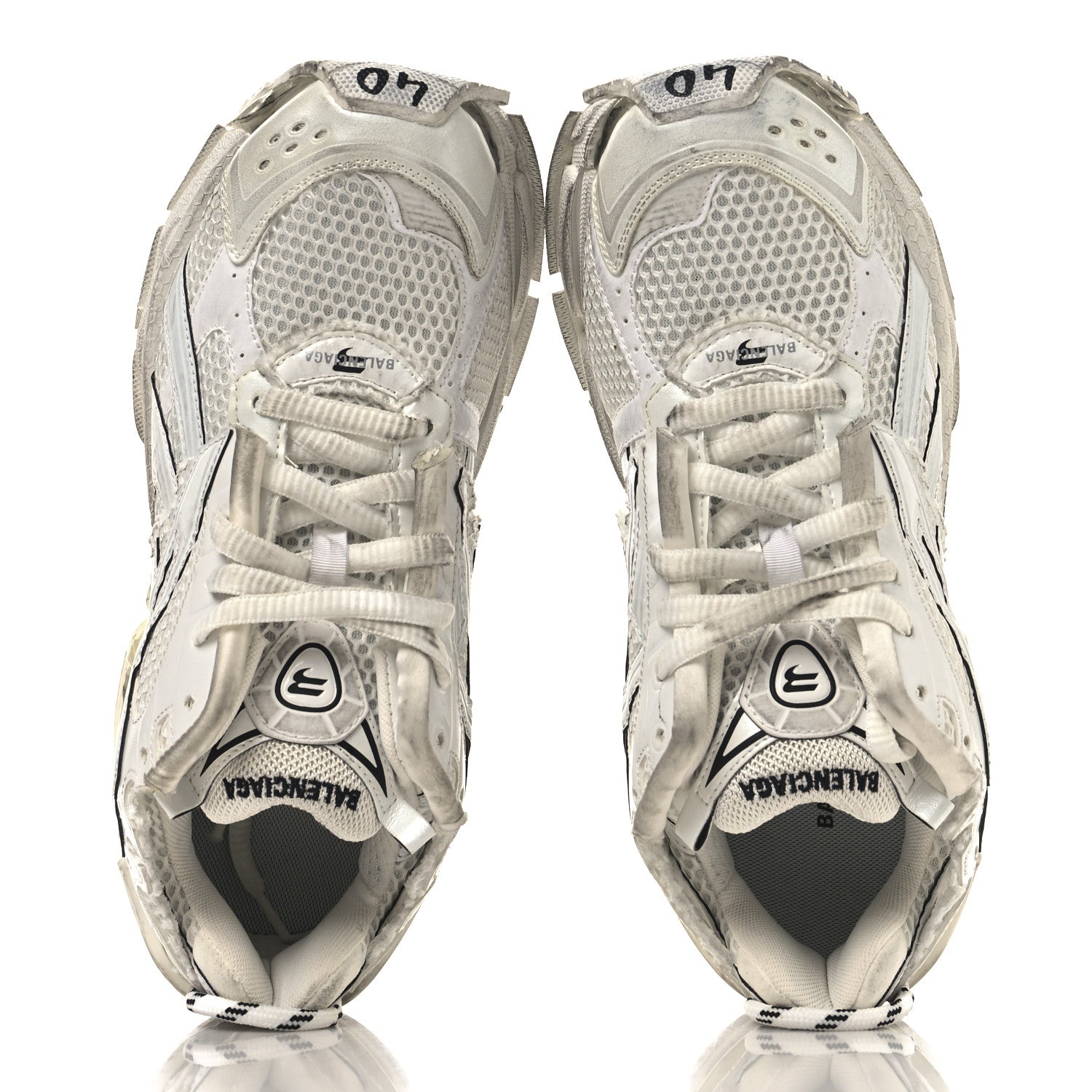 Balenciaga Mesh Rubber Monocolor Womens Runner Sneakers 40 White 2 of 10