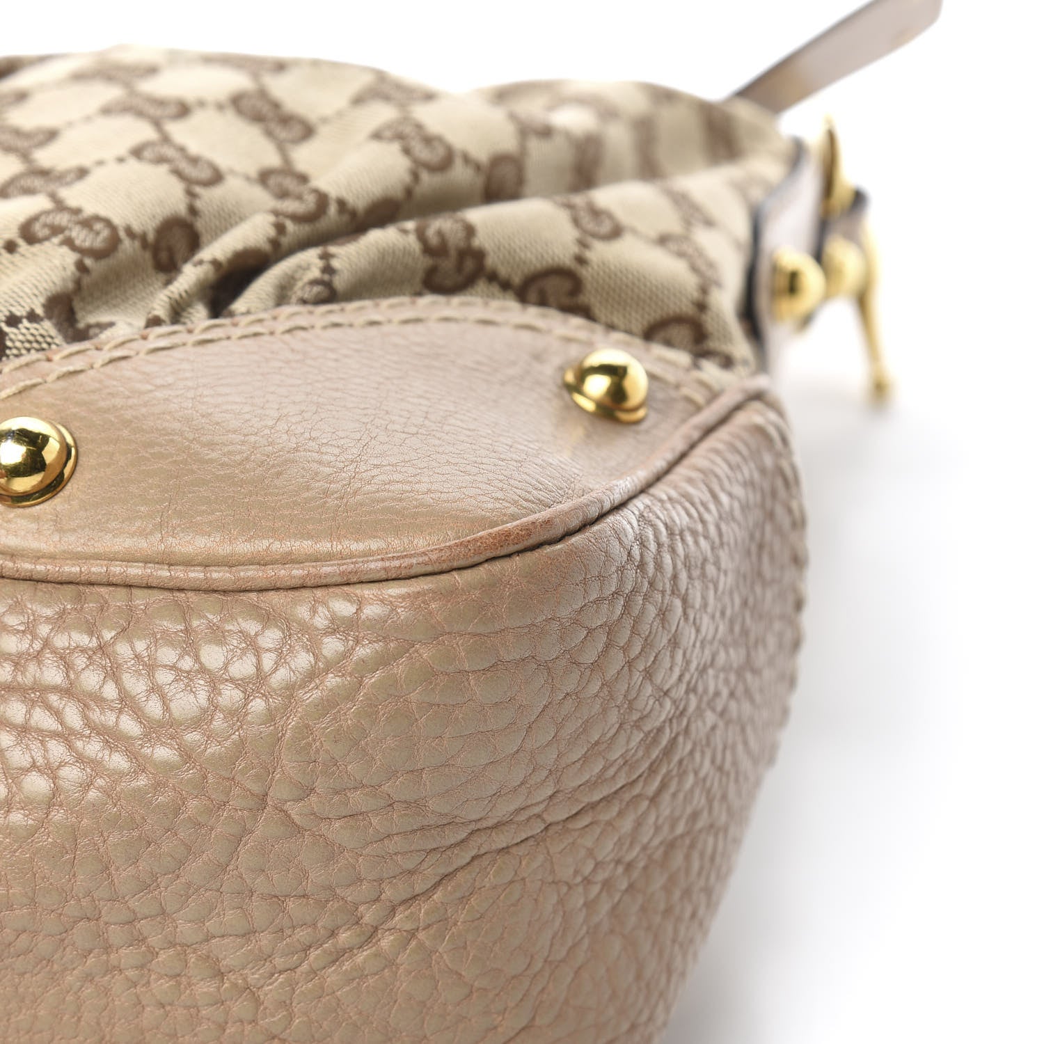 Gucci Monogram Medium Jockey Hobo Beige 13 of 14