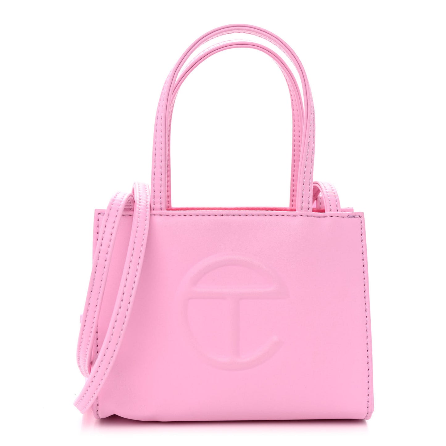 Vegan Leather Small Shopping Bag Bubblegum