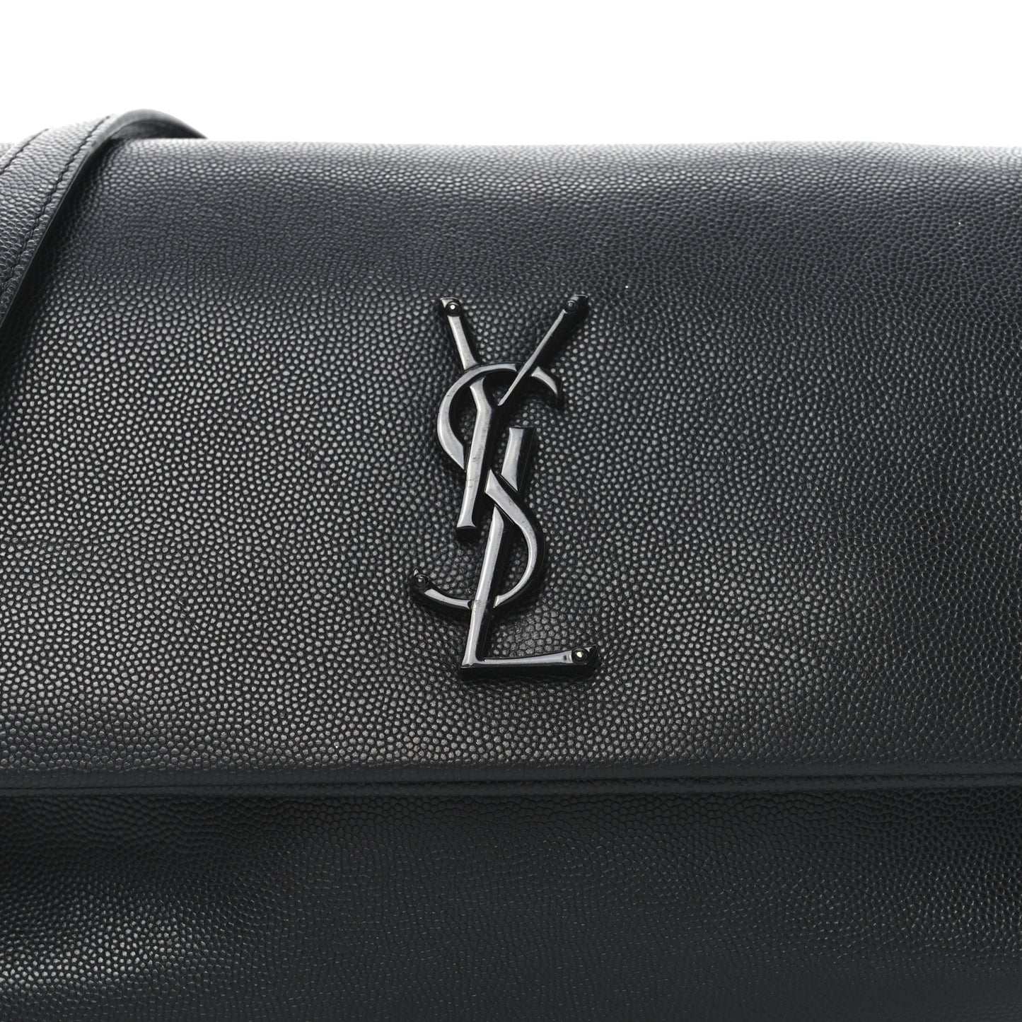 Grain De Poudre Medium West Hollywood Monogram Fold-Over Black