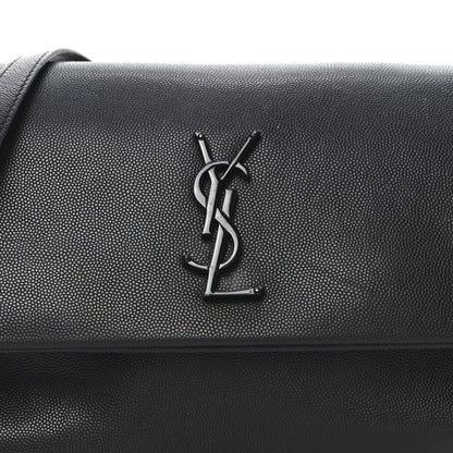 Saint Laurent Grain De Poudre Medium West Hollywood Monogram Fold-Over Black 8 of 10