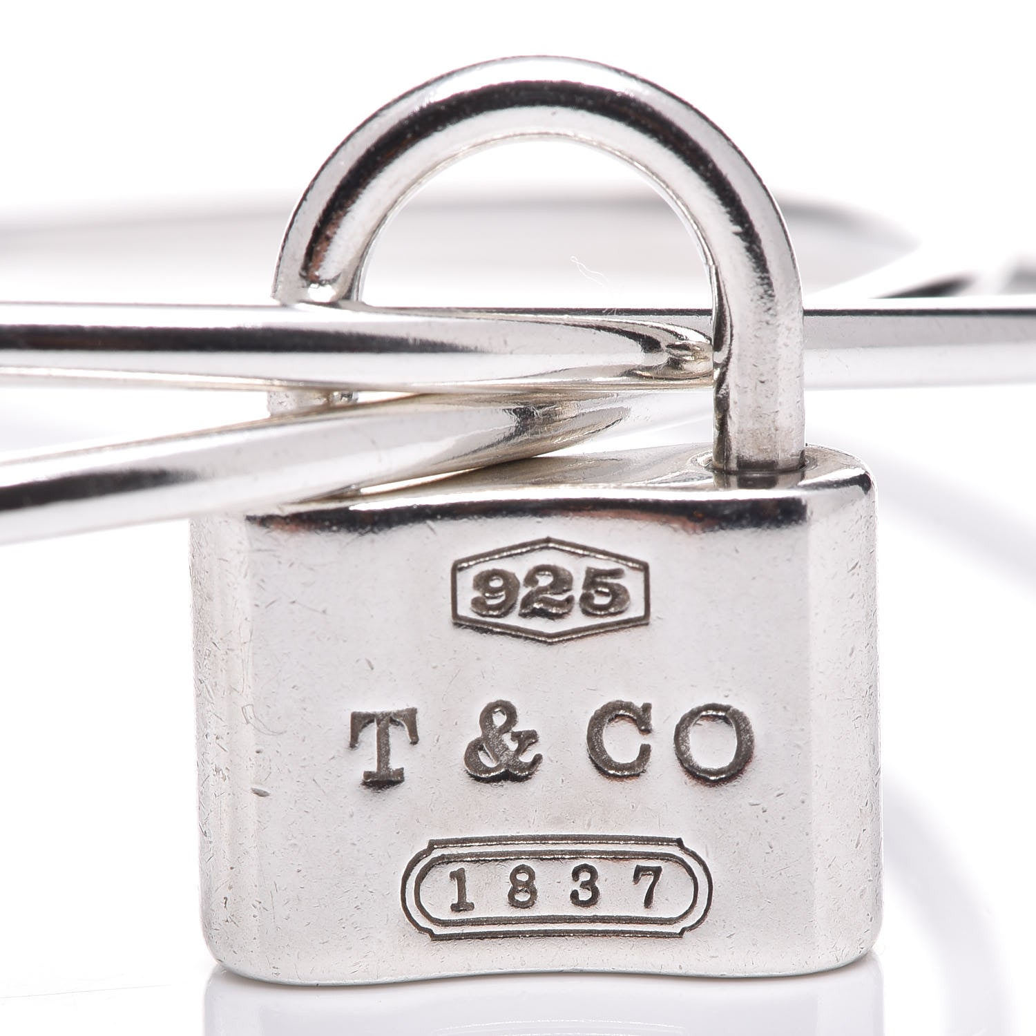 Tiffany Sterling Silver Two Bangle 1837 Lock Bracelet 4 of 7