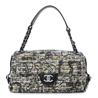 Chanel Tweed Flap Bag White Black Multicolor 1 of 10
