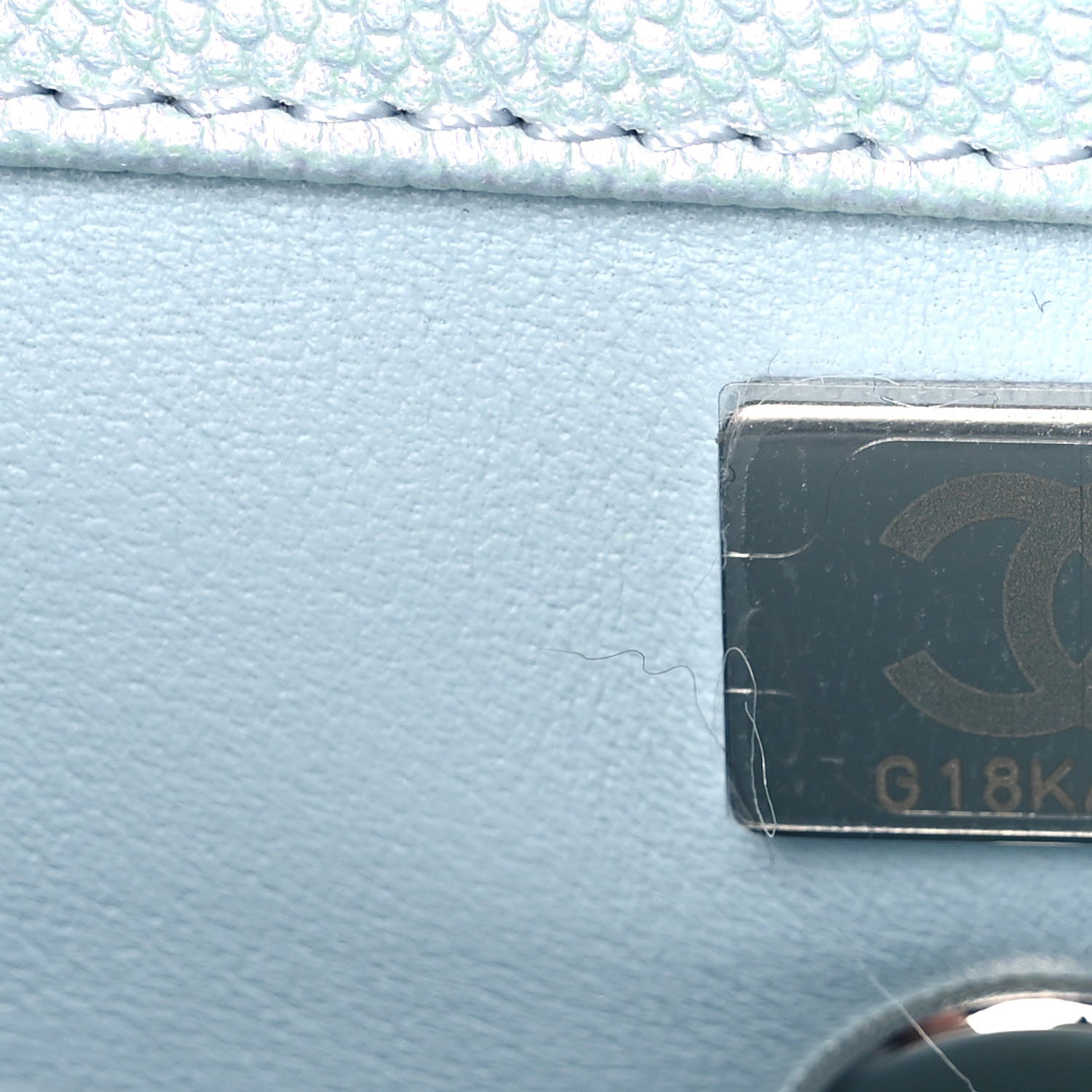 Chanel Iridescent Caviar Quilted Mini Coco Handle Flap Light Blue 7 of 10