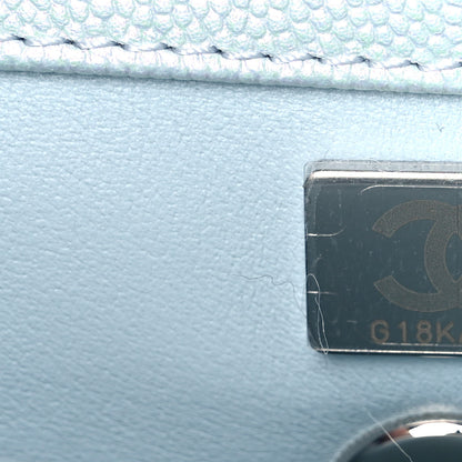 Chanel Iridescent Caviar Quilted Mini Coco Handle Flap Light Blue 7 of 10