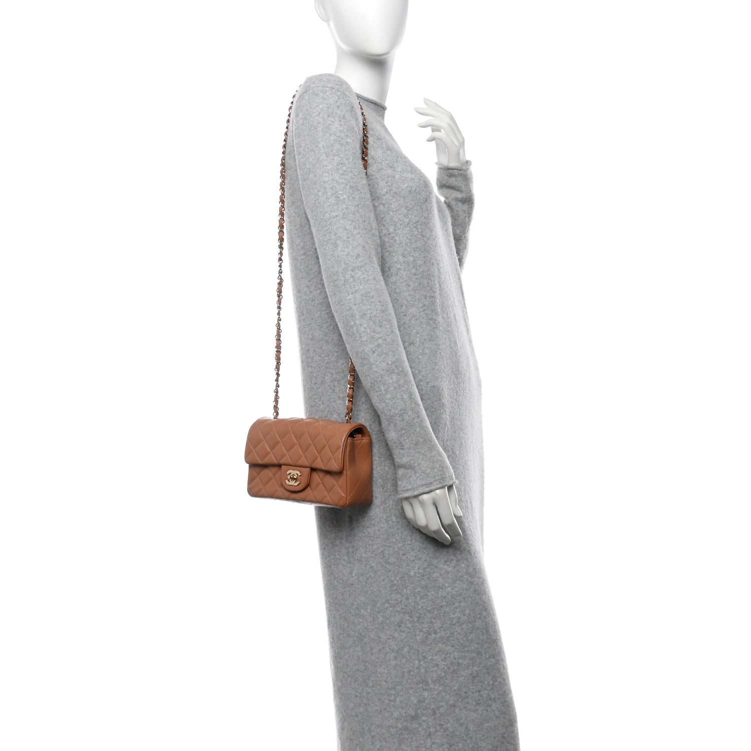 Chanel Lambskin Quilted Mini Rectangular Flap Brown 2 of 13