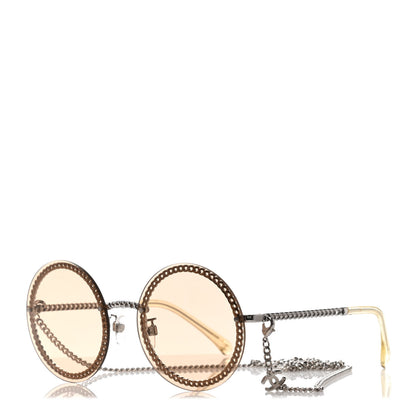 Chanel Round Removable Triple Hanging Chain Sunglasses 4245 Yellow 1 of 4