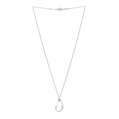 Tiffany Platinum Crystal Elsa Peretti Teardrop Pendant Necklace 4 of 5