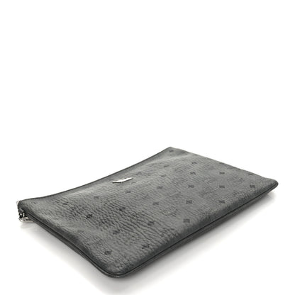 MCM Visetos Liz Shopper Tote Pouch Phantom Grey 4 of 6
