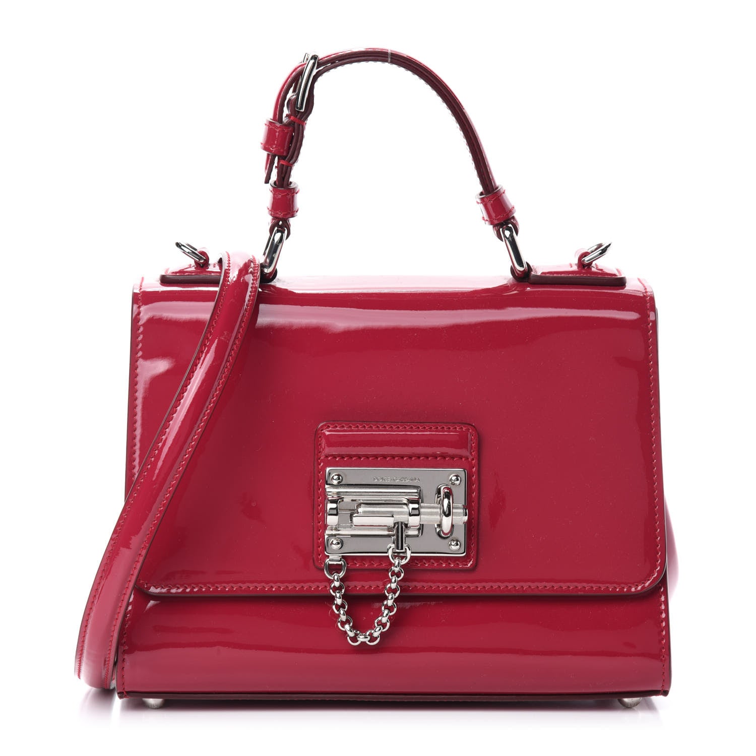 Dolce & Gabbana Patent Small Monica Top Handle Bag Dark Pink 1 of 11