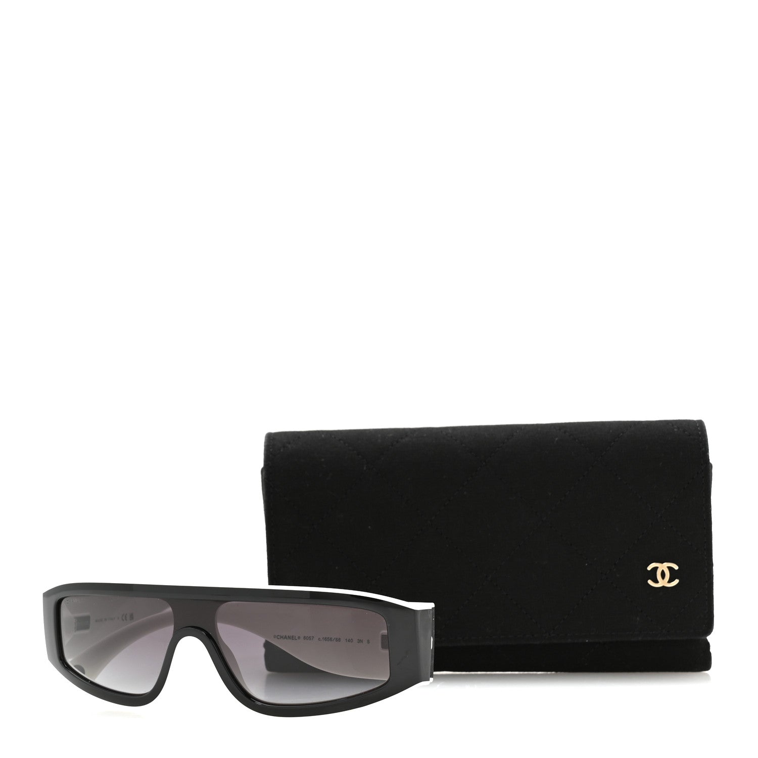 Chanel Acetate Cat Eye Sunglasses 6057 Black White 1978017