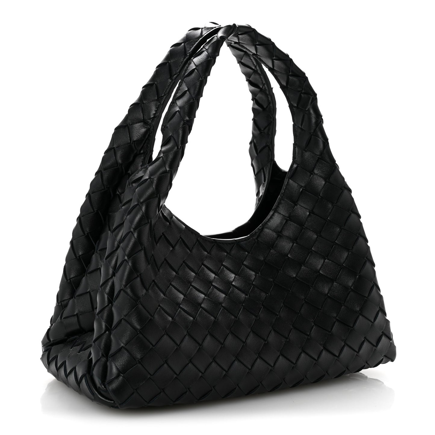 Nappa Intrecciato Small Campana Shoulder Bag Black