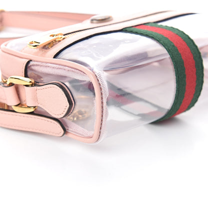 Gucci Vinyl Web Mini Ophidia Transparent Shoulder Bag Perfect Pink 7 of 8