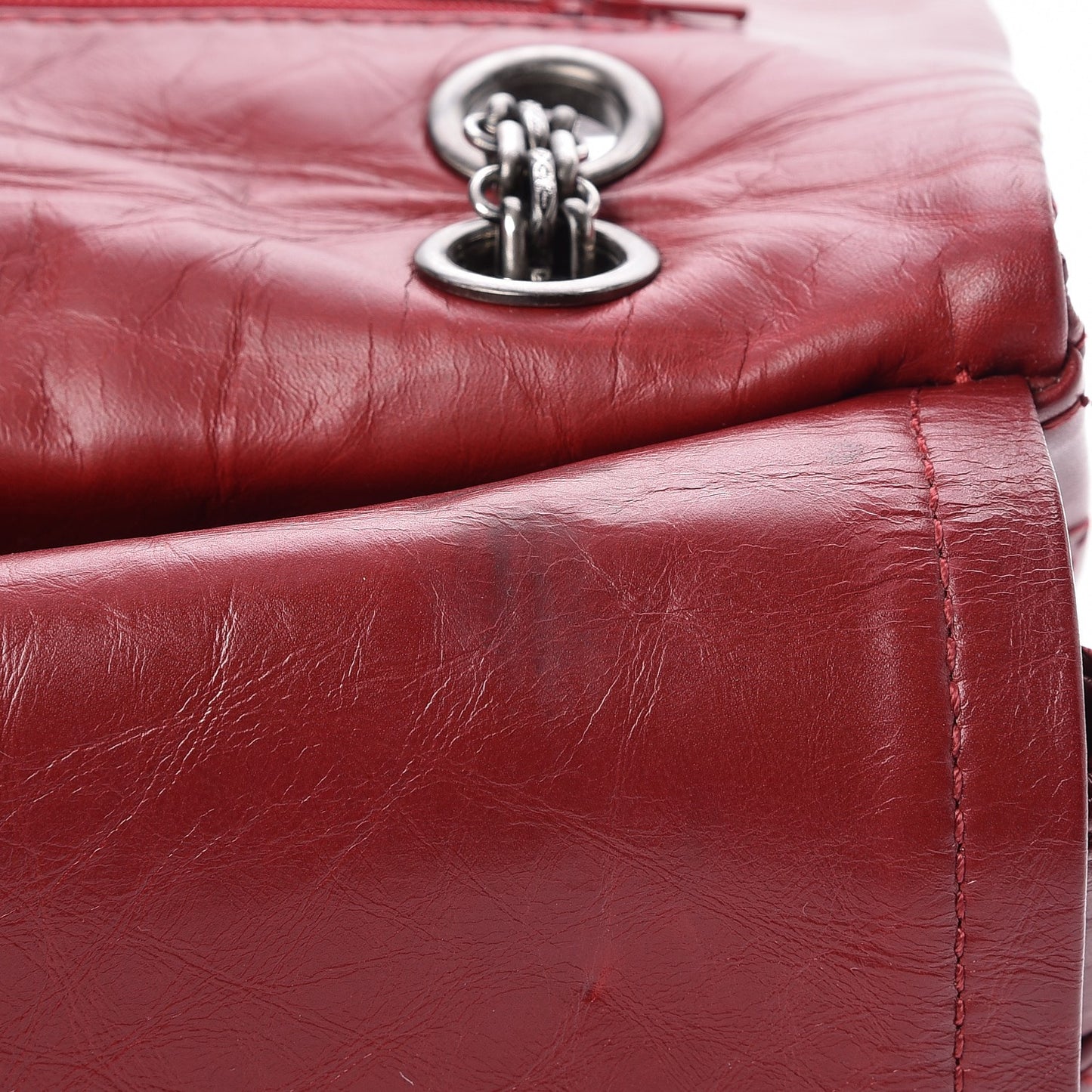 Aged Calfskin Quilted 2.55 Reissue 227 Flap Red