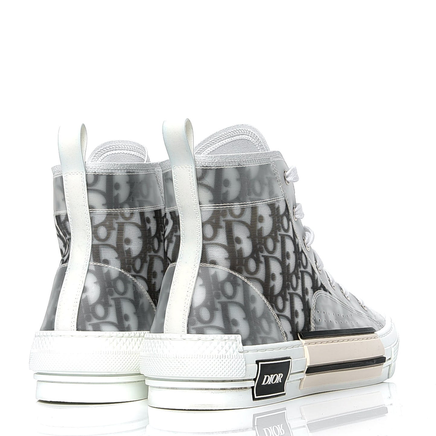 Technical Canvas Oblique Mens B23 High Top Sneakers 42 White Black