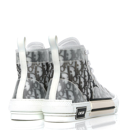 Christian Dior Technical Canvas Oblique Mens B23 High Top Sneakers 42 White Black 3 of 5