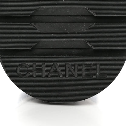 Chanel Denim Calfskin Quilted Lace Up Combat Boots 35.5 Blue 7 of 10