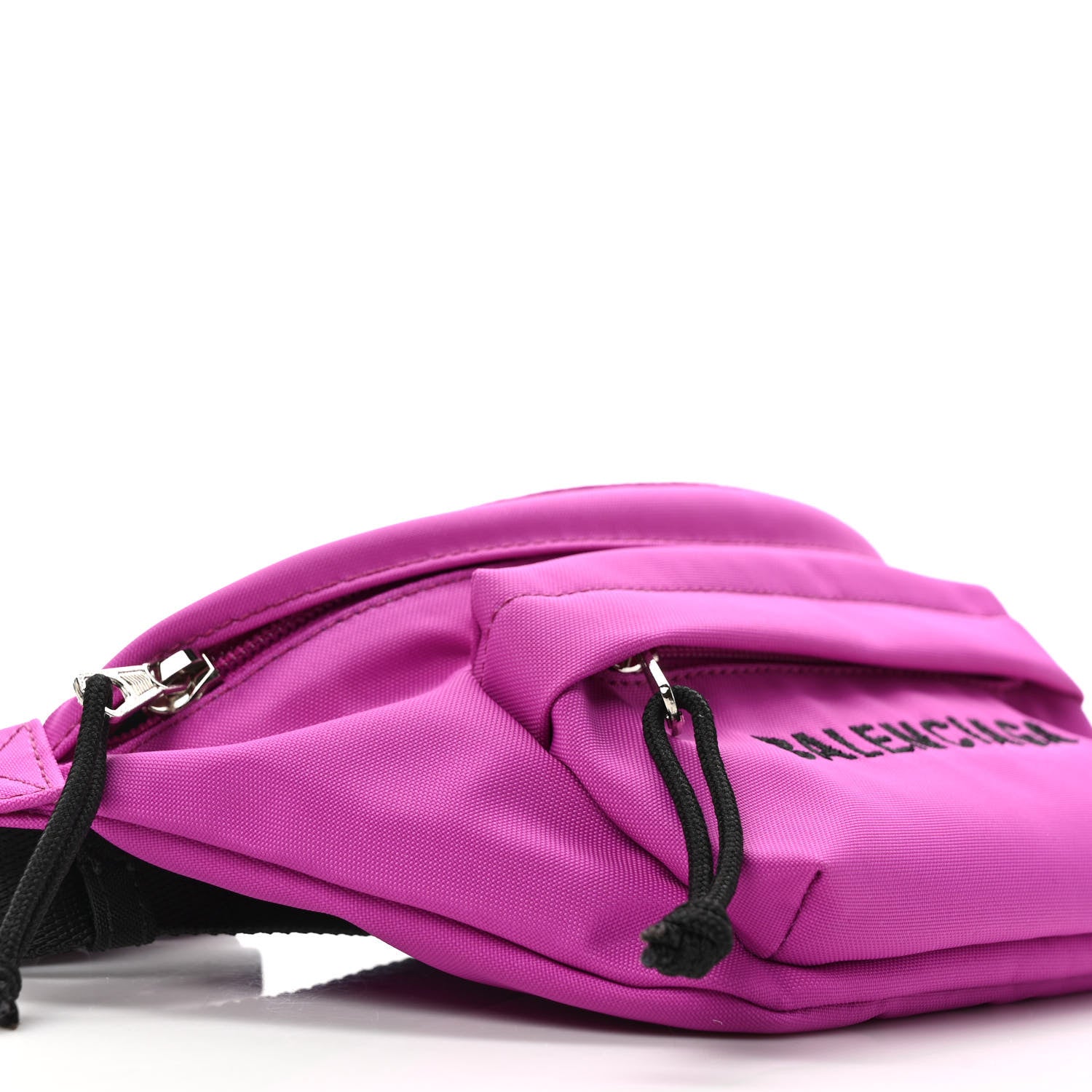 Balenciaga Sport Nylon Logo Embroidered Small Wheel Beltpack Fuchsia Black 7 of 8